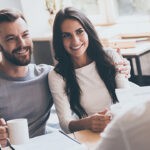 couple talking to lender