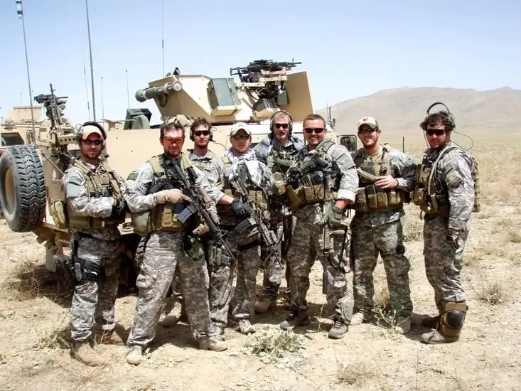 Levi Rodgers with his platoon during Military service