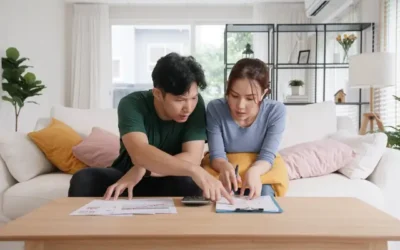 Veteran at home with wife looking at rates