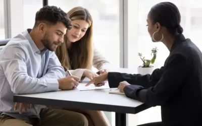 Couple at a table with a lender