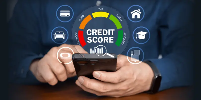 a man checking his credit on his phone