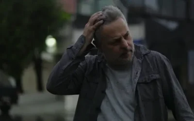 Man in rain frustrated with life about VA Loan study