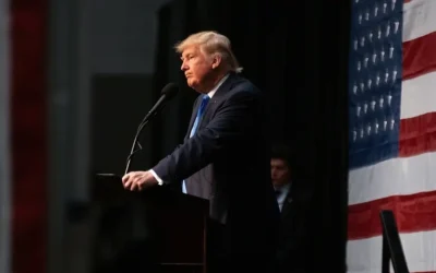 president Donald Trump at a podium