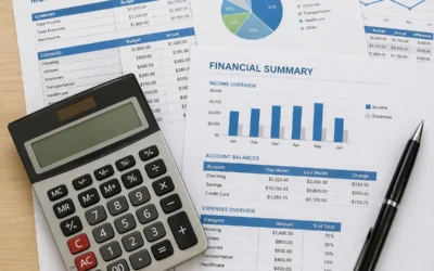 Calculator on top of mortgage financial documents