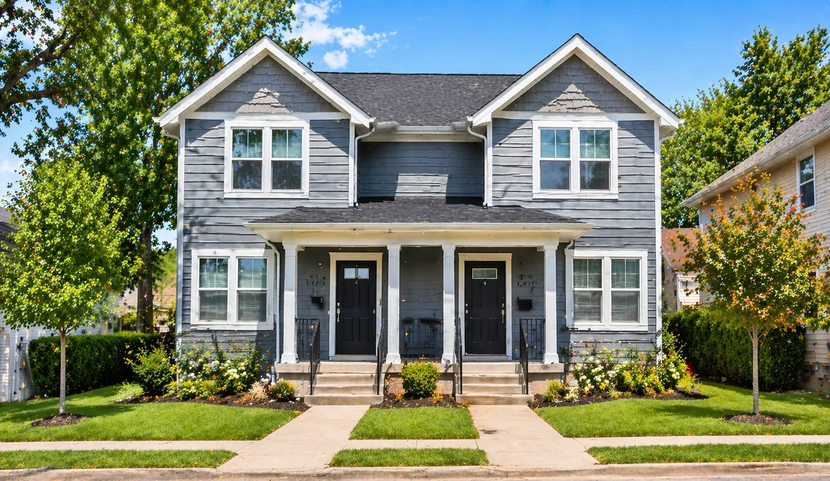 Duplex multi-family property with two entrances
