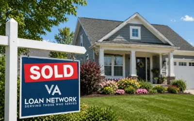 SOLD sign in front of home purchased with VA loan