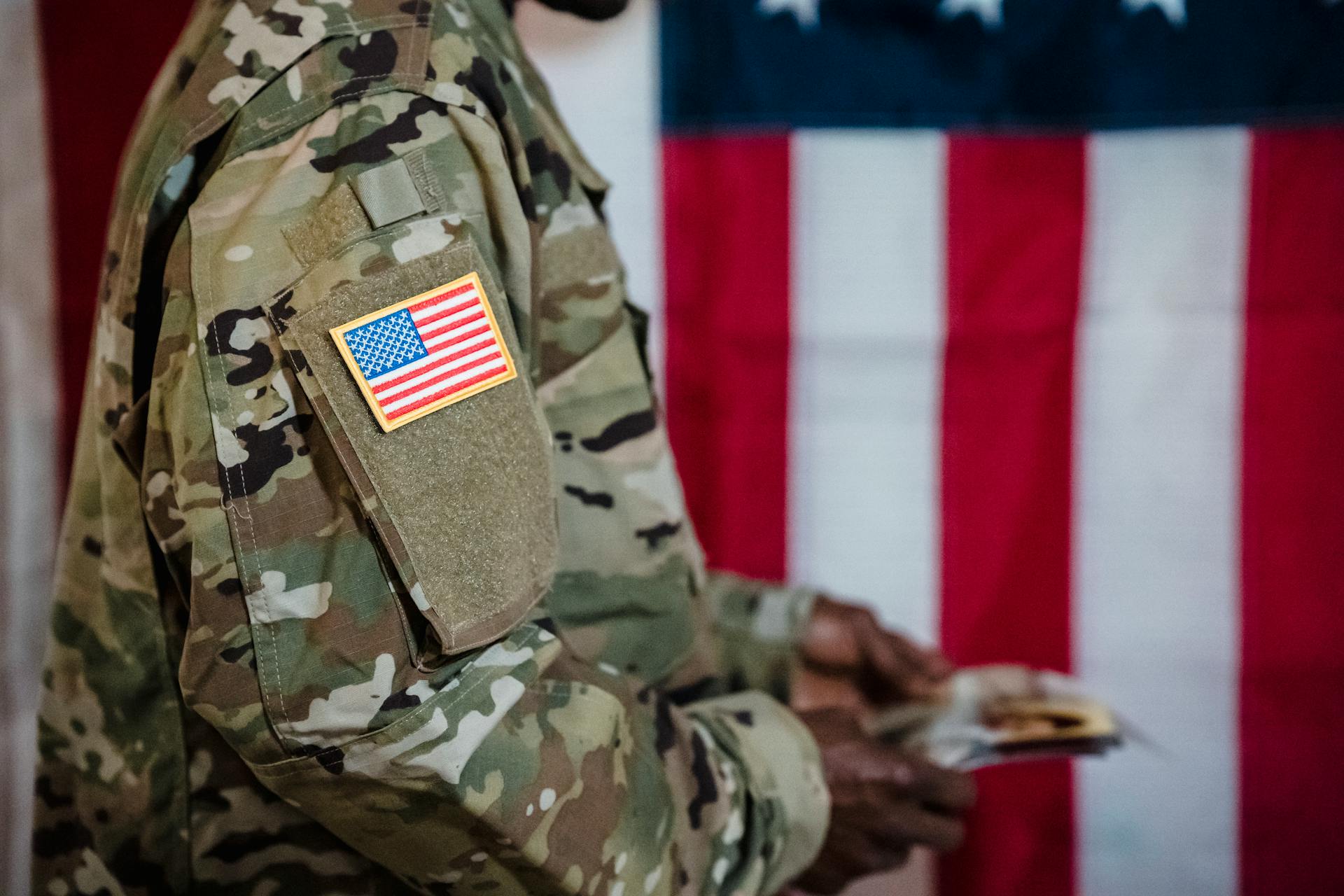 Active duty service member in military uniform